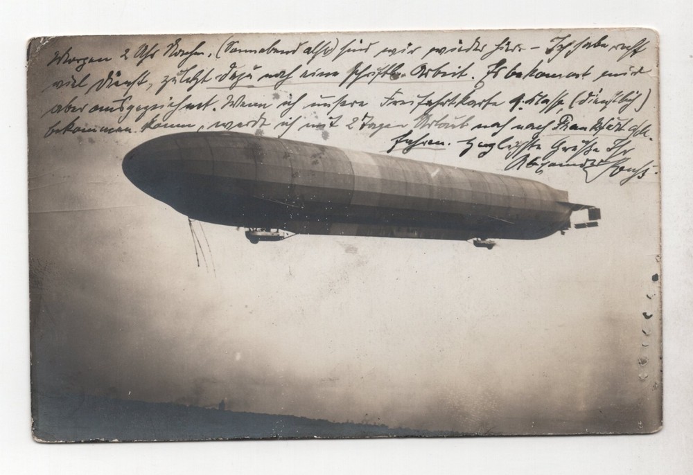 GERMANY 1914 ZEPPELIN REAL PHOTO PICTURE POSTCARDS CHARLOTTENBURG TO DRESDEN