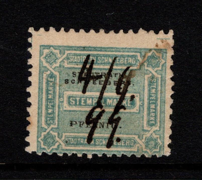 Germany Scheenberg 1890s Local Revenue Stamp Used – S57331