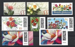 Germany Flowers Modern Stamps Assortment Conmemorative 8 Diff values MNH