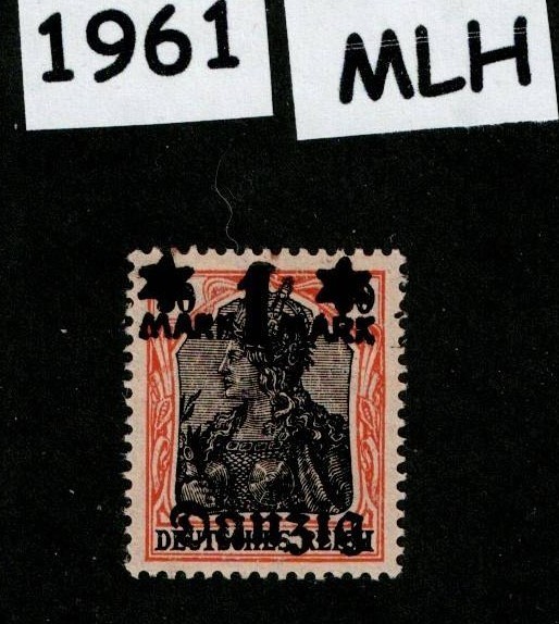 MLH stamp Sc #25 Gdansk Danzig Overprint 1920 Germany Post WWI #1961
