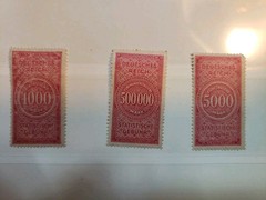 Very Nice 1920s German High Denominational Revenue Stamps MNH
