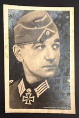 Oberstleutnant Gerhard Pick – WW II Real Photo Post Card – has Damage – see desc