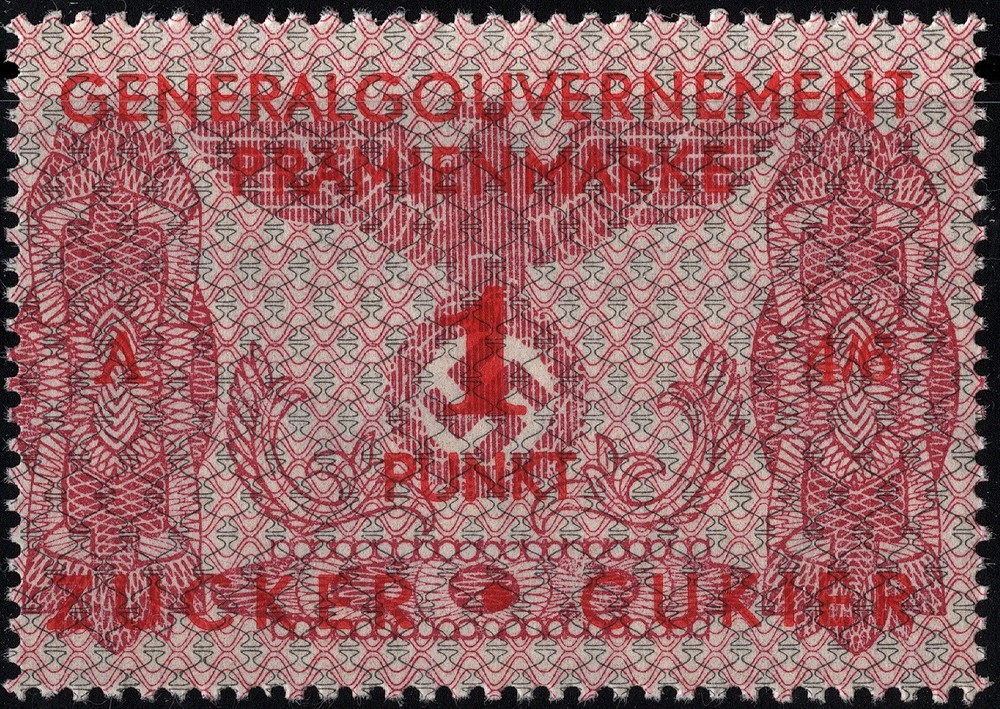 Stamp Germany Poland General Gov’t Revenue WWII War Emblem Sugar Tax MNG