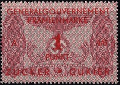 Stamp Germany Poland General Gov’t Revenue WWII War Emblem Sugar Tax MNG
