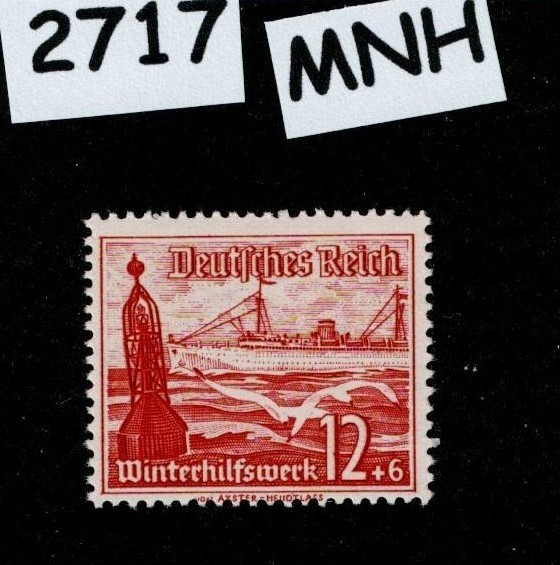 MNH Stamp B112 1937 Germany Boats Ships Schooners Winter relief fund #2717