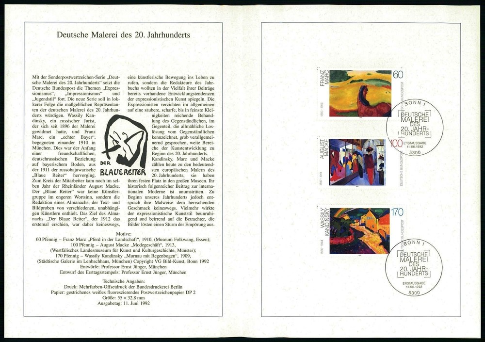 GERMANY FOLDER 1992/24 KUNST MALEREI KANDINSKY GEMÄLDE MURNAU