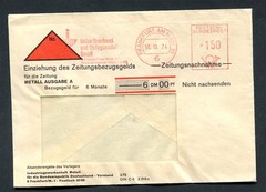 Germany – BRD : Postage due cover from Frankfurt (16.10.74) – machine franking