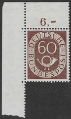 GERMANY 1951. 60pf POSTHORN MNH. ORIGINAL GUM. SG. 1057. (C672)