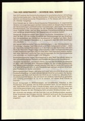 GERMANY FOLDER BDPH 1982 STAMP DAY – ONLY FOR MEMBERS !!!