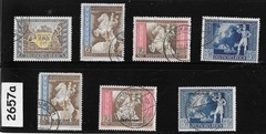 Stamp set with overprints B209-215 1942 Postal Congress Vienna Austria #2657a