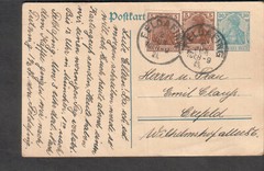 Germany 1921 inflation postal card uprated Feldafing to Crefeld