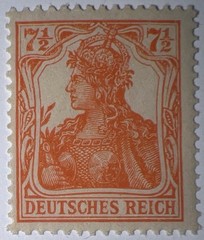 Travelstamps1916 Germany Deutsches Reich Mi. Nr. 99b Germania 7 1/2 Pf , MOGNH