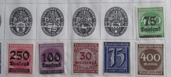 151 VINTAGE GERMAN WEIMAR REPUBLIC HYPER INFLATION STAMPS 6 PAGES STAMP ALBUM