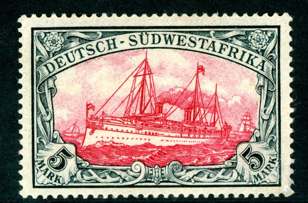 Germany 1901 SWA Southwest Africa 5 Mark Unwmk Ship Signed! Scott #25 MNH H188