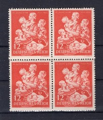 DR-3.Reich 859 Mother and Child Block of 4 MNH Postfresh