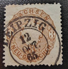 Germany Saxony. Coat of Arms. Scott’s #s 17 & 19. Used. sal’s stamp store.