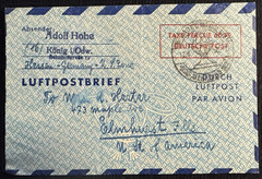 1956 West German 60pf Aerogram AirPost Letter Sent Internationally