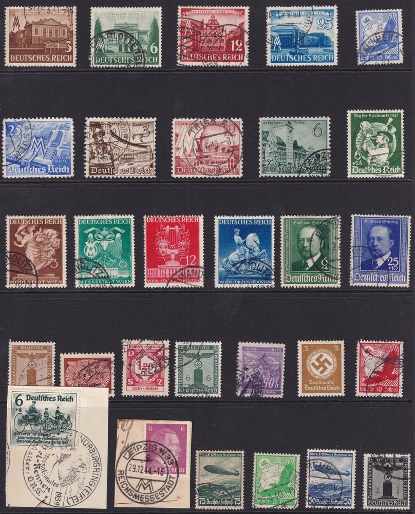 Lot Stamp Germany WWII Hitler Hindenburg Airmail Poland Sets Automobile F