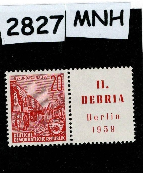MNH stamp with Debria label 1959 DDR East Germany Scott #478 #2827