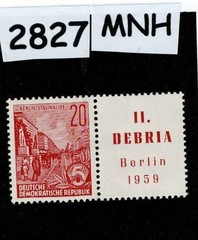 MNH stamp with Debria label 1959 DDR East Germany Scott #478 #2827
