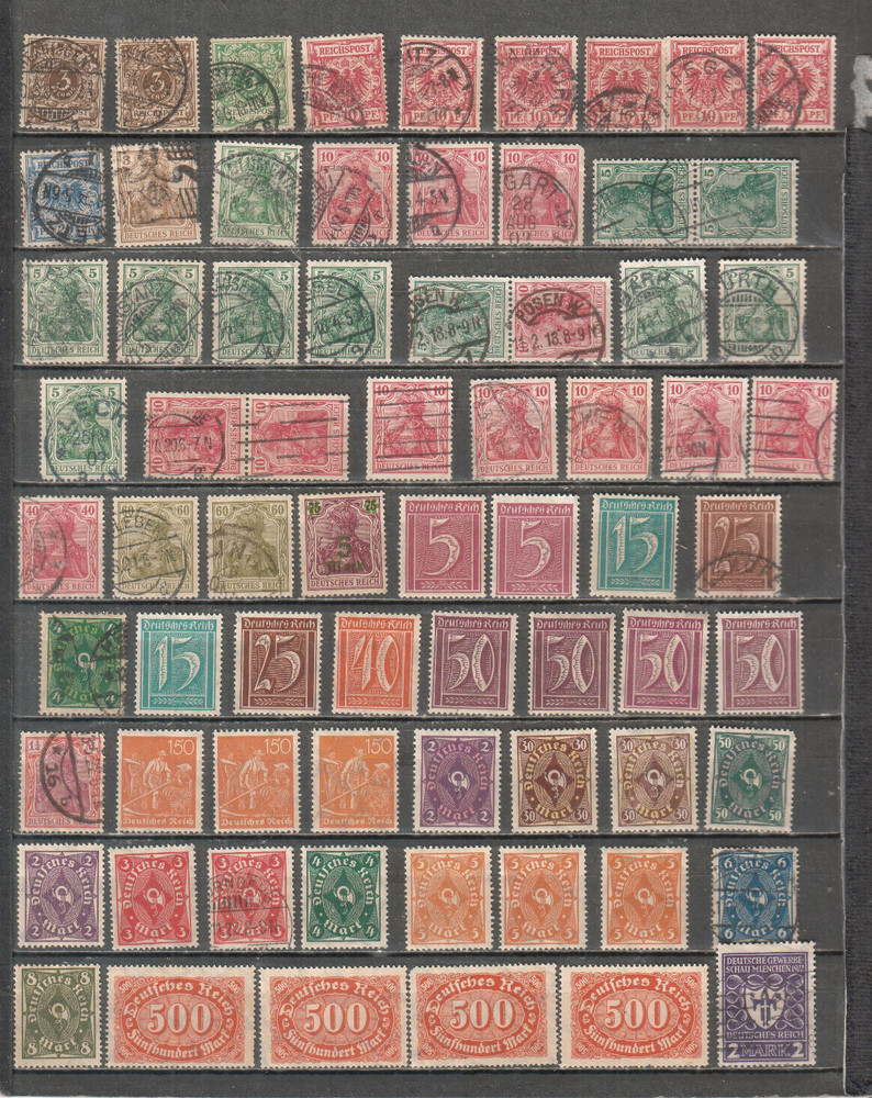 Germany lot of 71 MNH MH and used stamps cancels locations dates