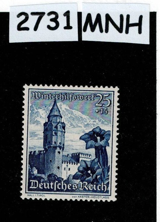 MNH Stamp B130 1938 Germany Castles Cathedrals Mountains Winter relief #2731