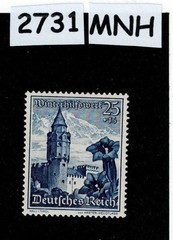 MNH Stamp B130 1938 Germany Castles Cathedrals Mountains Winter relief #2731