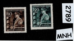 MNH Stamp set B25 & B26 Adolf Hitler Birthday 1944 WWII BaM occupation #2789