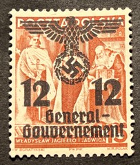 Travelstamps:Germany WWII Nazi Propaganda Stamp Poland Occupation Gen Gov’t 12gr