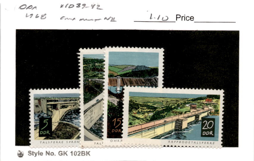 Germany – DDR, Postage Stamp, #1039-1042 Mint NH, 1968 Spremberg Dam (AB)