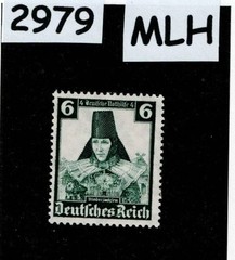 MLH stamp 1935 Sc B72 Native Costumes Lower Saxony Third Reich Germany #2979