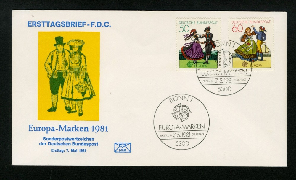 Germany FDC SG 1960-1961 sc 1349-1350 Europa CEPT Folklore First Day Cover 1981