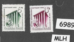 #6989 MLH set Sc B138-139 / 1938 Germany Third Reich / Stuttgart / Culture fund