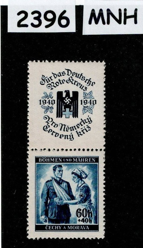 MNH stamp 1940 Sc B1 Red Cross Nurses WWII Germany Occupation of BaM #2396
