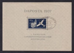 DANZIG 1937 DAPOSTA Air Miniature Sheet SG MS252 Used (CV £200)