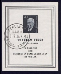 Germany (DDR) – 1960 Sc. 511, Wilhelm Pieck souvenir sheet, CTO NH
