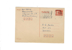 GERMANY (DDR) 1989 Post Card with Slogan Cancel sent from Brandenburg to Dresden