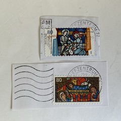 2 Germany stamps~2019-2020~Semi-postal~Christmas~nativity~#B1162+#B1175~80+40c