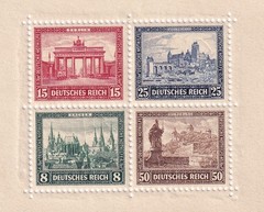 Stamp Germany Reich Mi 446-9 Sheet 1930 Iposta Brandenburg Gate MNG Stain