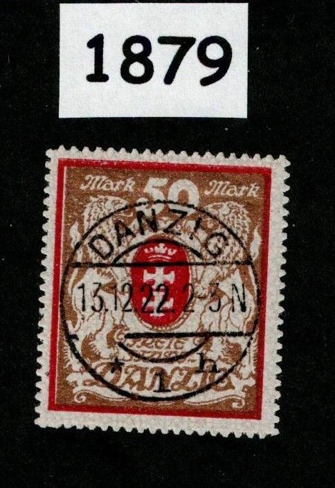 Used stamp Sc 94 Gdansk Poland Danzig 1922 Germany post WWI #1879
