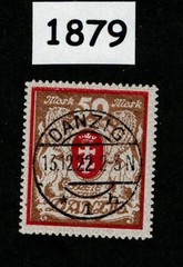 Used stamp Sc 94 Gdansk Poland Danzig 1922 Germany post WWI #1879
