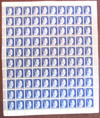 Deutsches 3rd Reich German Hitler 3 Full Sheets Stamps Hitler Head 25PF