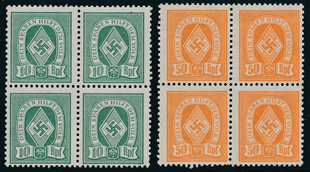 Stamp Germany Revenue Block WWII Fascism War Era Sport 05 10 MNH