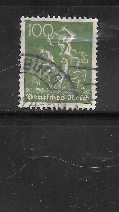 GERMANY GERMAN SC# 172 1921 100 PF IRON WORKERS DEFIN VERY FINE USED OLD STAMP