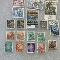 18 USED mixed varied Vtg. 1950-1990 DDR East Germany stamps; $1 Ships/A DEAL!
