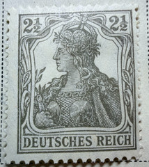 Germany Lot of 7 1916-1919 Stamps (SC 96-101, 90)