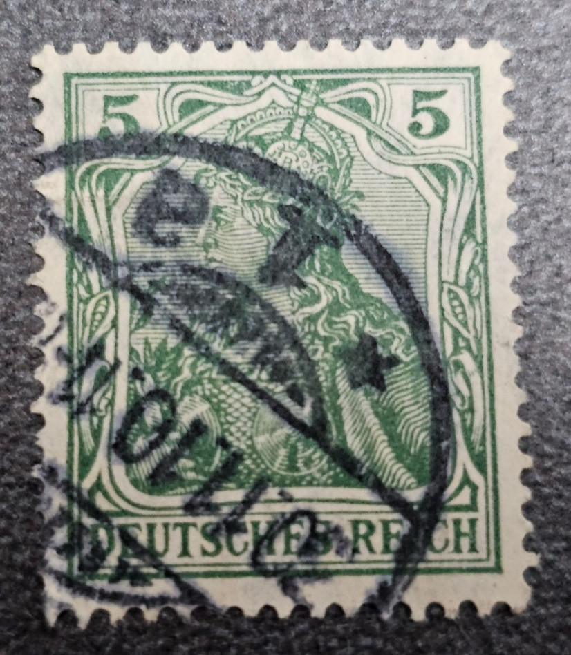 Stamp Germany Deutsches Reich Germania 5 Pfennig 1910 Mi. Nr. 85 [🇩🇪39674-2]