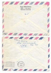 DDR Germany to Israel 2 Regist & Express envelopes Coats of arms of cities 1984