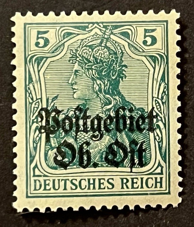 Travelstamps: Germany Overprint Stamps 5 Pfennig – Upper East Mint MOGH