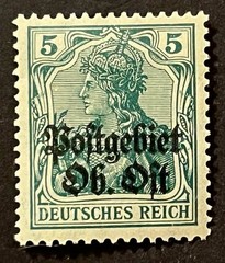 Travelstamps: Germany Overprint Stamps 5 Pfennig – Upper East Mint MOGH